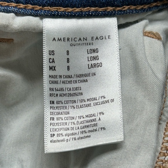 AEO American Eagle High Rise Mom Jean Size 8 Long NWT - Picture 5 of 9